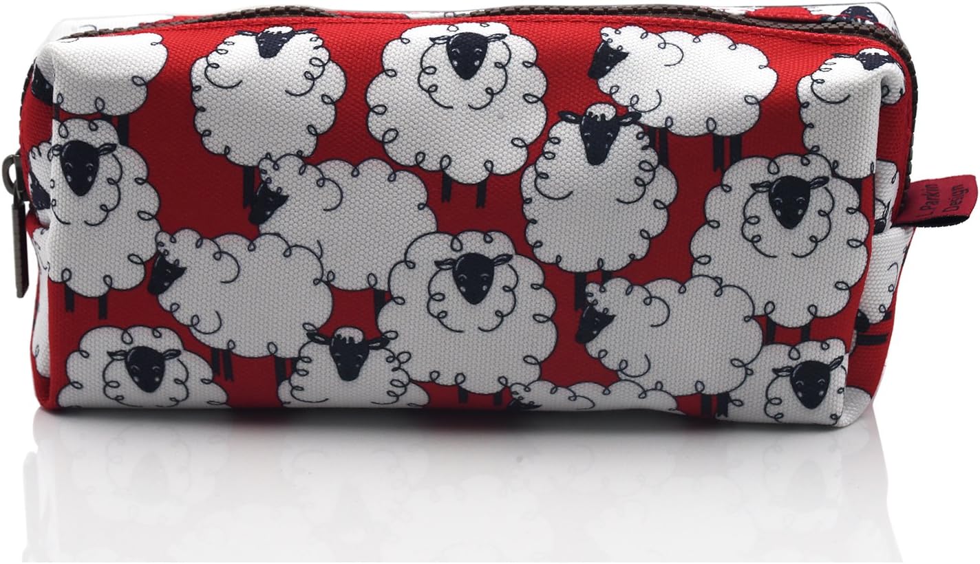LParkin Sheep Canvas Pencil Case Kawaii Pen Bag Pouch Stationary Case Makeup Cosmetic Bag Gadget Box(Sheep)