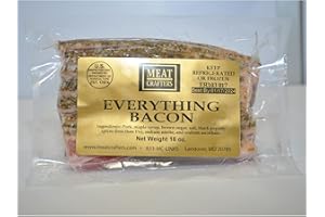 MEAT CRAFTERS MeatCrafters Everything Bacon, Thick Cut Sliced Bacon, Small Batch, Free Range, Duroc Pork Belly, Gluten-Free, Cured, 1lb (4 Pack)