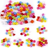 Rckcu 6mm 1000Pcs Mini Buttons for Crafts, Sewing, and DIY Projects, Available in Assorted Colors and Shapes