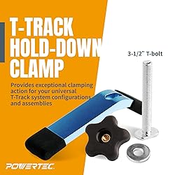 POWERTEC 71168V T-Track Hold Down Clamp, 5-1/2" L x