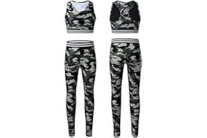 CHICTRY Kids Girls' 2 Piece Athletic Leggings with Tank Crop Tops Outfits sets for Gymnastics Sports Workout Fitness