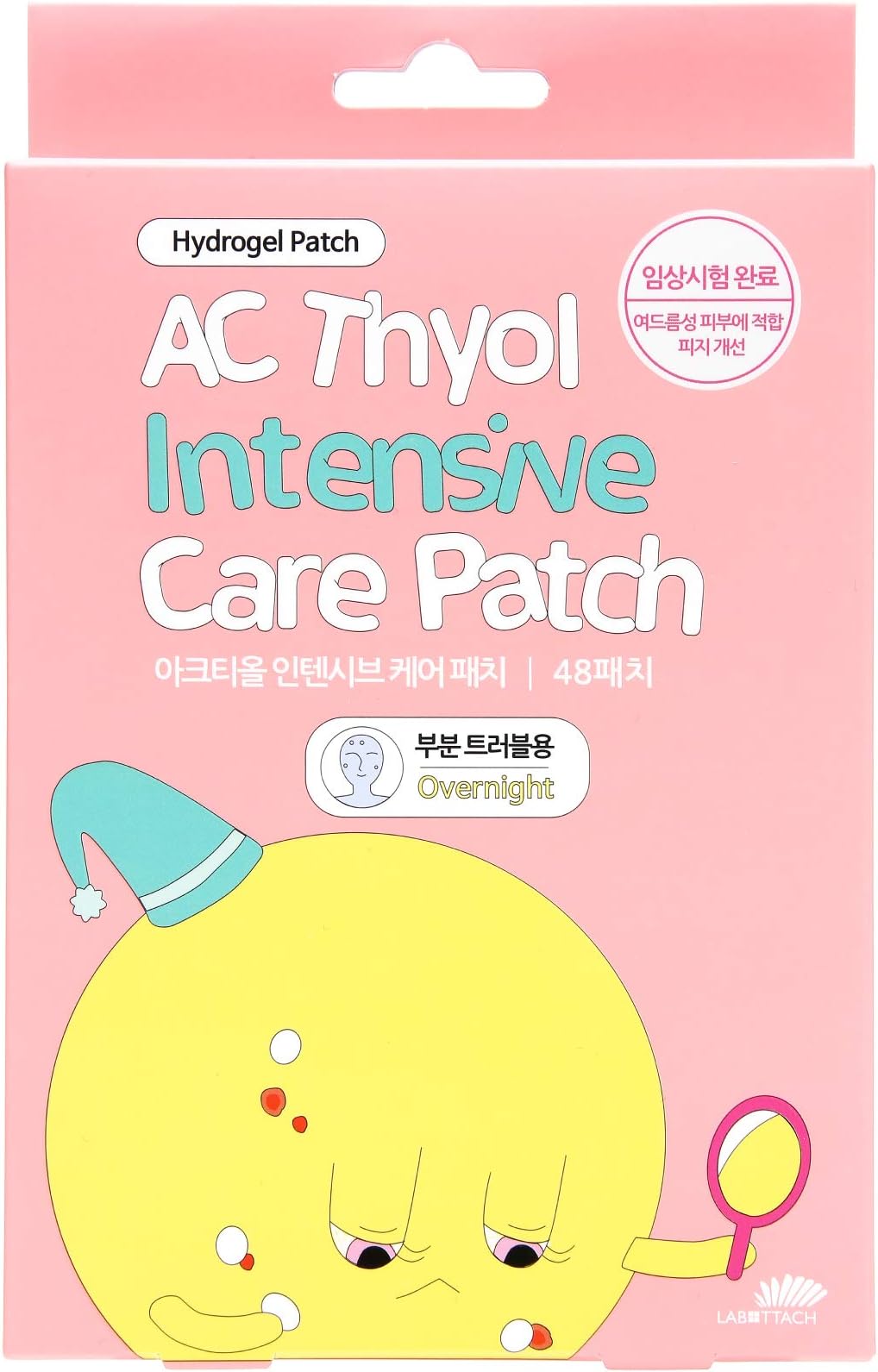 Wooshin Labottach Acne Pimple Patch - AC Thyol Intensive Patch for Spot Treatment, 1 Box (48 Patches)