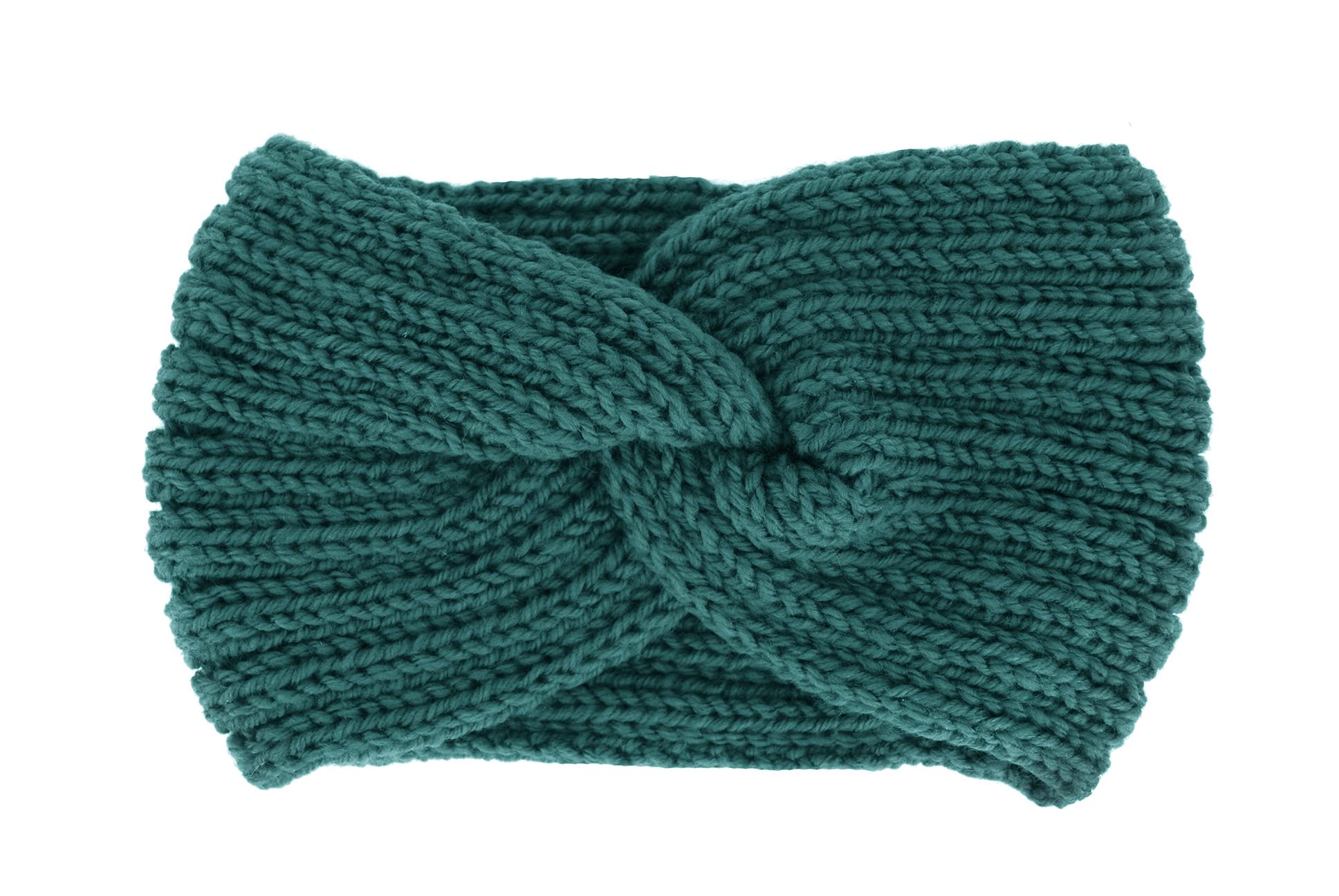 axy Women's Knitted Headband with Twist Knots, Winter Headband, Knitted Headband (Teal)