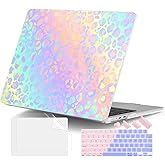 DONGKE Compatible with M4 MacBook Air 15 inch Case 2025-2023 A3241 A3114 A2941 M3 M2 Retina Display Touch ID, Plastic Hard Case & Keyboard Skin for MacBook Air 15" - Colorful Leopard