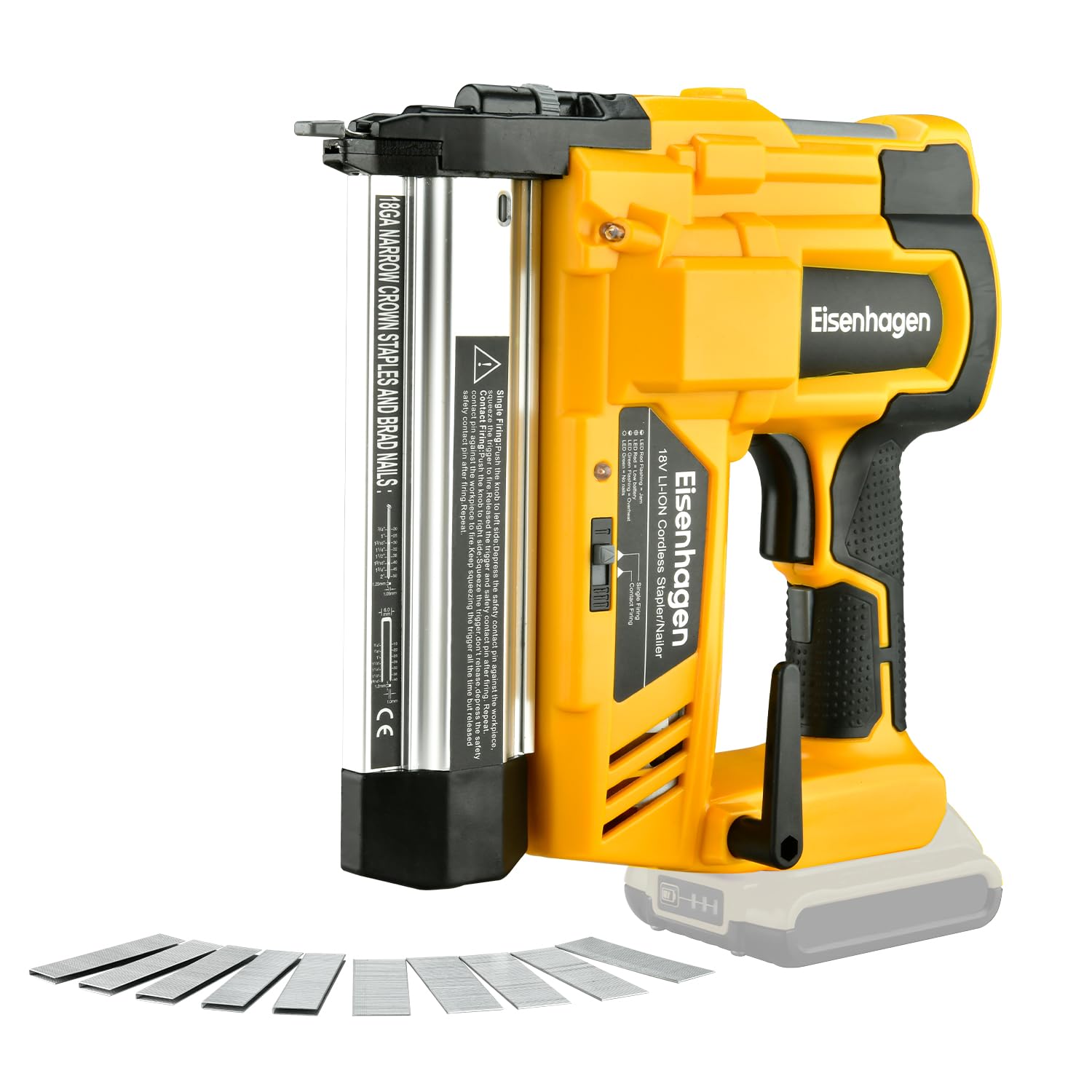 Photo 1 of Cordless 2" Brad Nailer Compatible with Dewalt 20V Battery (No Battery and Charger), 2-in-1 Electric Nail Gun/Staple Gun, 18 Gauge Nail Gun Battery Powered with 1000 Nails for Wood Carpentry