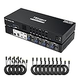 TESmart USB 3.0 HDMI KVM Switch 3 Monitors 4