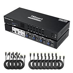 TESmart USB 3.0 HDMI KVM Switch 3 Monitors 4
