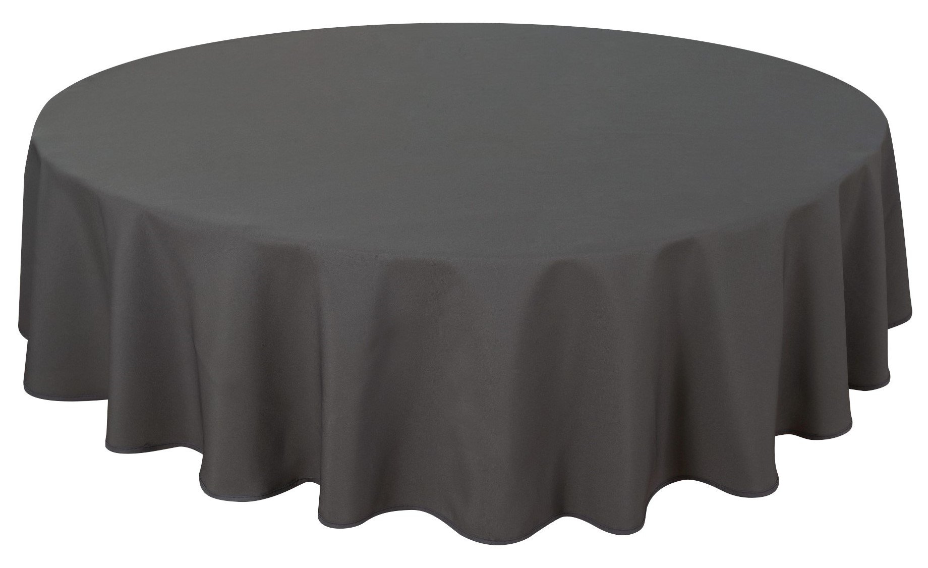 Home Direct Quality Round Fabric Tablecloth Table Cover 180cm 70" Grey Dark