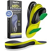 Work Orthotic Insoles for Plantar Fasciitis - Welnove Superior Comfort Work Boot Insoles for Standing All Day - Anti Fatigue Medium Arch Support Shoe Inserts for Men Women Flat Feet Pain (Size S)