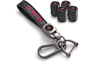 BALTHUS Car Tire Valve Caps Car tire Dust Caps&Car Key Chain for GMC,4pcs Car Tire Valve Stem Caps&Car Keychain Combo,Car Accessories for GMC Sierra Denali Canyon Terrain Yukon Jimmy Acadia Series