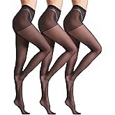 leg elegant 3 Pairs 20D Women's Sheer Tights Ultra Sheer Pantyhose with Control Top