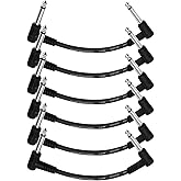 Donner 6 Inch Guitar Patch Cable Guitar Effect Pedal Cables Black 6 Pack