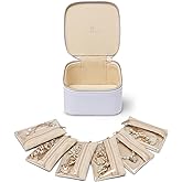 Vlando Travel Jewelry Case Organizer, Small Jewelry Box with 6 Velvet Jewelry Zipper Bags,Christmas Gifts for Women Girls Friends-Purple