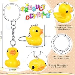 Plastic Duck Keychains Duck Party Favors Cute 3D