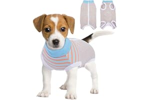 BRKURLEG Recovery Suit for Small and Medium Dogs, Dog Surgical Recovery Suit Male Female for Spay, Male Dog Body Suits After Surgery, Prevent Licking Soft Breathable Cotton Covers Wound, M