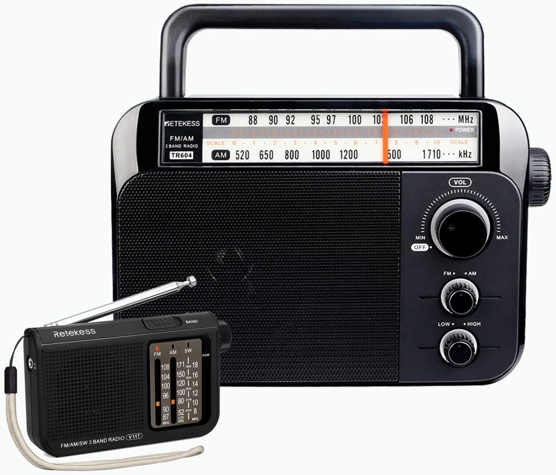 Amazon.com: Retekess TR604 Portable AM FM Radio and V117 Shortwave ...