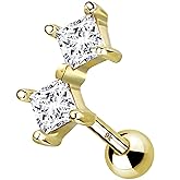 Melighting Gold Helix Earrings 9K 16G Star Tragus Piercing Jewelry Cross Stud Earring Clear CZ Cartilage Lobe Conch Earrings for Women