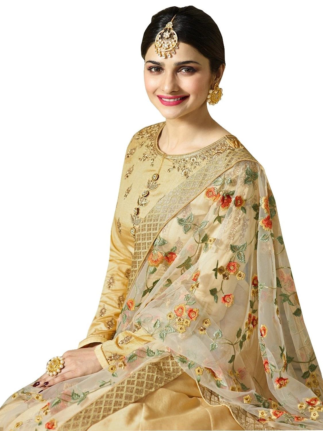 amiira women's silk anarkali gown