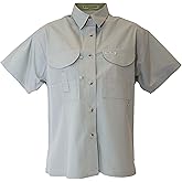 Tiger Hill Ladies Short Sleeve Fishing Button Down Shirt, Breathable Outdoors Casual Lightweight Shirt