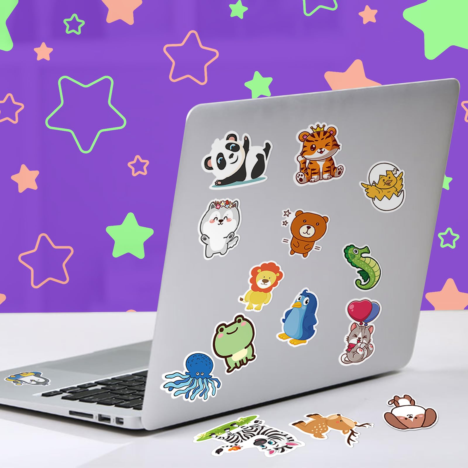 Stickers for Kids, 100 pcs Water Bottle Stickers for Kids, Cute Animal Vinyl Waterproof Stickers for Laptop Computer, Kawaii Stickers for Boys Girls Teachers Classroom Prizes for Students