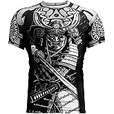 Hardcore Training Budo Grey Men's Rash Guard Compression Short Sleeve MMA No-Gi Tight BJJ Grappling Base Layer Fitness