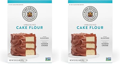 King Arthur, Cake Flour Unbleached and Unenriched, Non-GMO Project Verified, No Preservatives, 2 Pounds (Pack of 2)