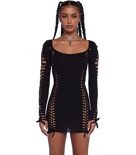 echo hooded slit maxi dress DARKER WAVS Mask Hood Slit Maxi Dress
