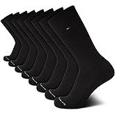 Tommy Hilfiger Mens Crew Socks - 8 Pack Lightweight Cushioned Athletic Performance Crew Length Running Socks for Men
