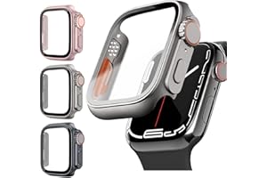 3Pcs Screen Protector for Apple Watch Case 45mm 44mm 40mm 41mm,Ultra Style Hard Case+Tempered Glass Screen Protector,Rugged i