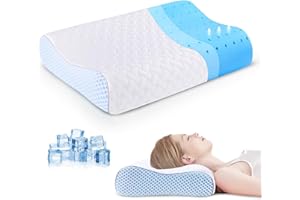 Neck Pillow for Neck and Shoulder, Cooling Memory Foam Pillow Bed Pillow for Sleeping, Contour Pillow Neck Support Pillow for