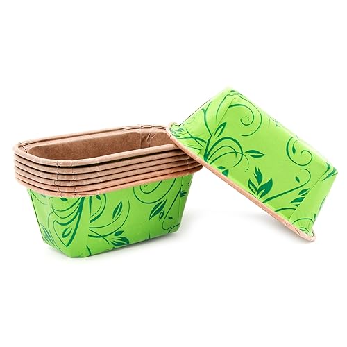 Premium Personal Mini Paper Baking Loaf Pan, Natural Brown Set of