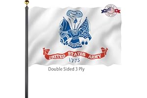 BLESHOPE Army Military Flags 3x5 Outdoor Made in USA-Double Sided 3 Ply Heavy Duty American United States 1775 White Army Flags Banner for Outside with 2 Brass Grommets UV protection Fade Resistant for Indoor