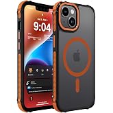 DEERLAMN Strong Magnetic Case for iPhone 13/iPhone 14 6.1-Inch, Matte Orange