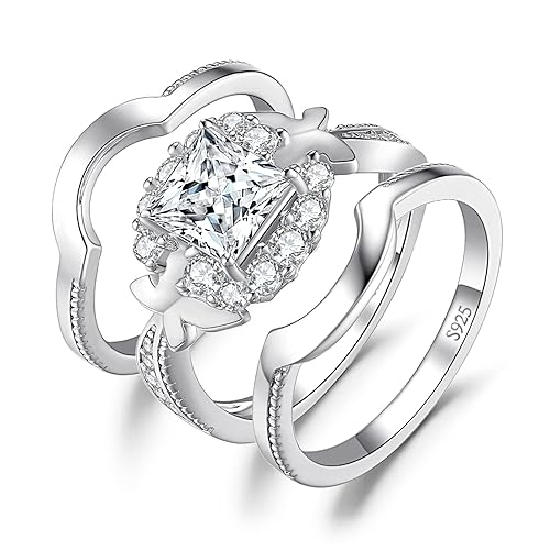 JewelryPalace 14K Gold Plated Cubic Zirconia Engagement Ring for