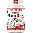 Nutridom Vitamin K2 + D3 | Canadian-Made Highest Potency 120MCG/1000 IU - 120 Softgels - Formulated With MK-7 - Helps Support