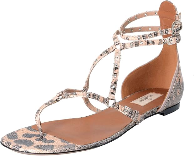 strappy snakeskin sandals