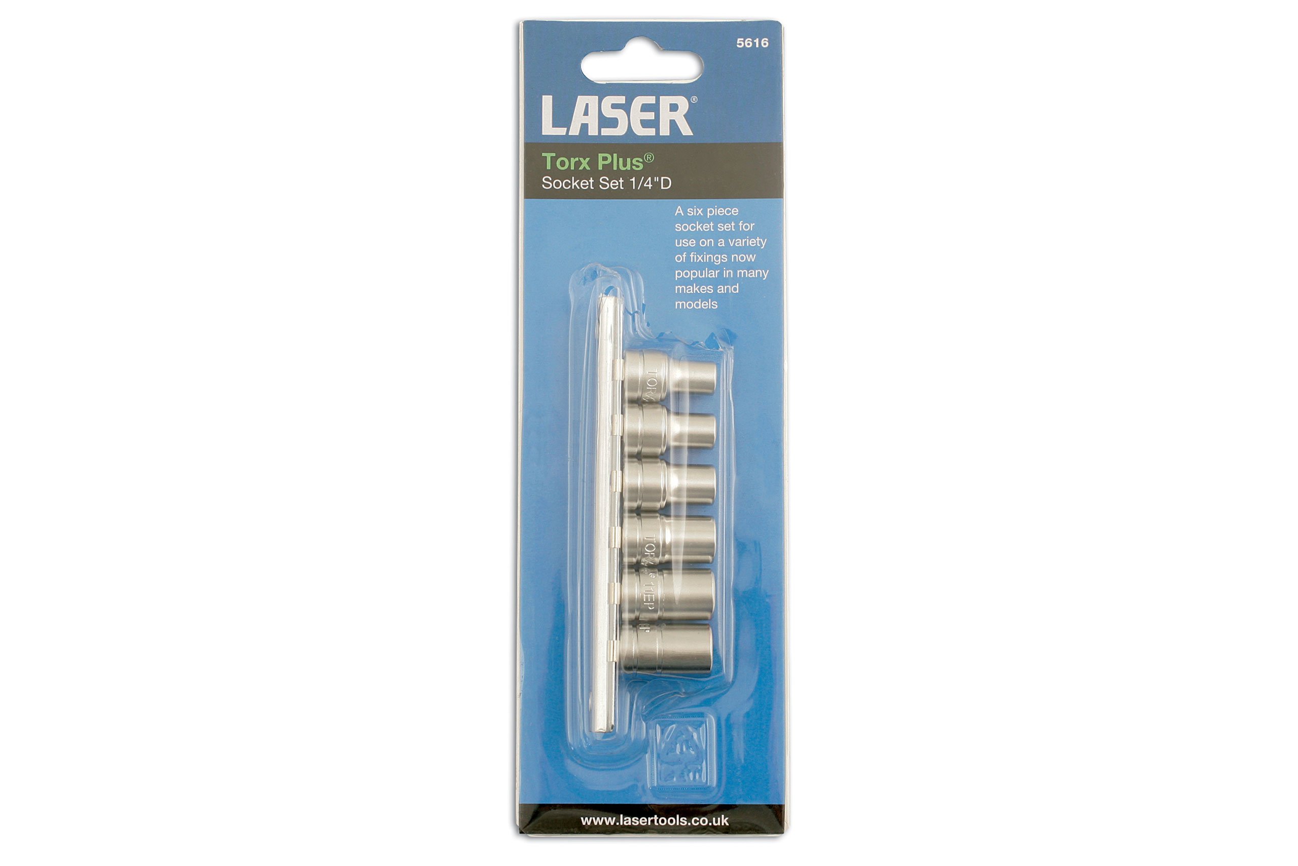 Laser 5616 Torx Plus® Socket Set 1/4"D 6pc