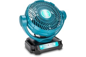 Gerttilyon For Makita 18V Fan, 3 Speed Cordless Brushless Motor Low Noise for Camping, Gym Garage Travel Office Bedroom (MT-DCF102-MAK FAN)
