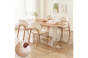 Noliven 55.1" x118.1" Large Floor Protector Mat, Clear Table Cover Protector, PVC Office Mat, Waterproof Protector, 1.5mm Thi