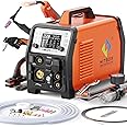 HITBOX MIG Welder 200A, 220V [6 in 1] Gasless/Gas MIG/HF TIG/Plasma Cutter 40A/Stick/Spot, 2T/4T Aluminum Multi Process Welder Machine with Synergy Large LED Display (HBMC270)