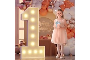 RIELMOX Marquee Numbers 4 Feet Tall, Number 1 Light Up Number, Large 4FT Light Up Numbers for Birthday Party Decor Marry Me Wedding Baby Shower Graduation Decoration, Assembly Needed
