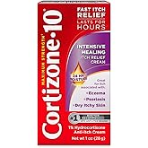 Cortizone-10 Max Strength Intensive Healing Itch Relief Cream, 1 oz. | 1% hydrocortisone, fast-acting, anti-itch cream for bug bites, rash, eczema, psoriasis, poison ivy, oak, sumac and more