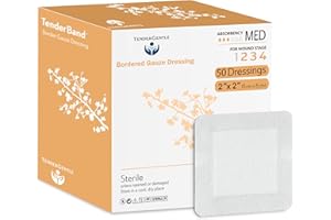 TENDERGENTLE Island Dressing Bordered Gauze 2x2-50 Gauze Bandages for Wound Protection - Good for Hospitals, Medical Facilities, First Aid Kits, and More