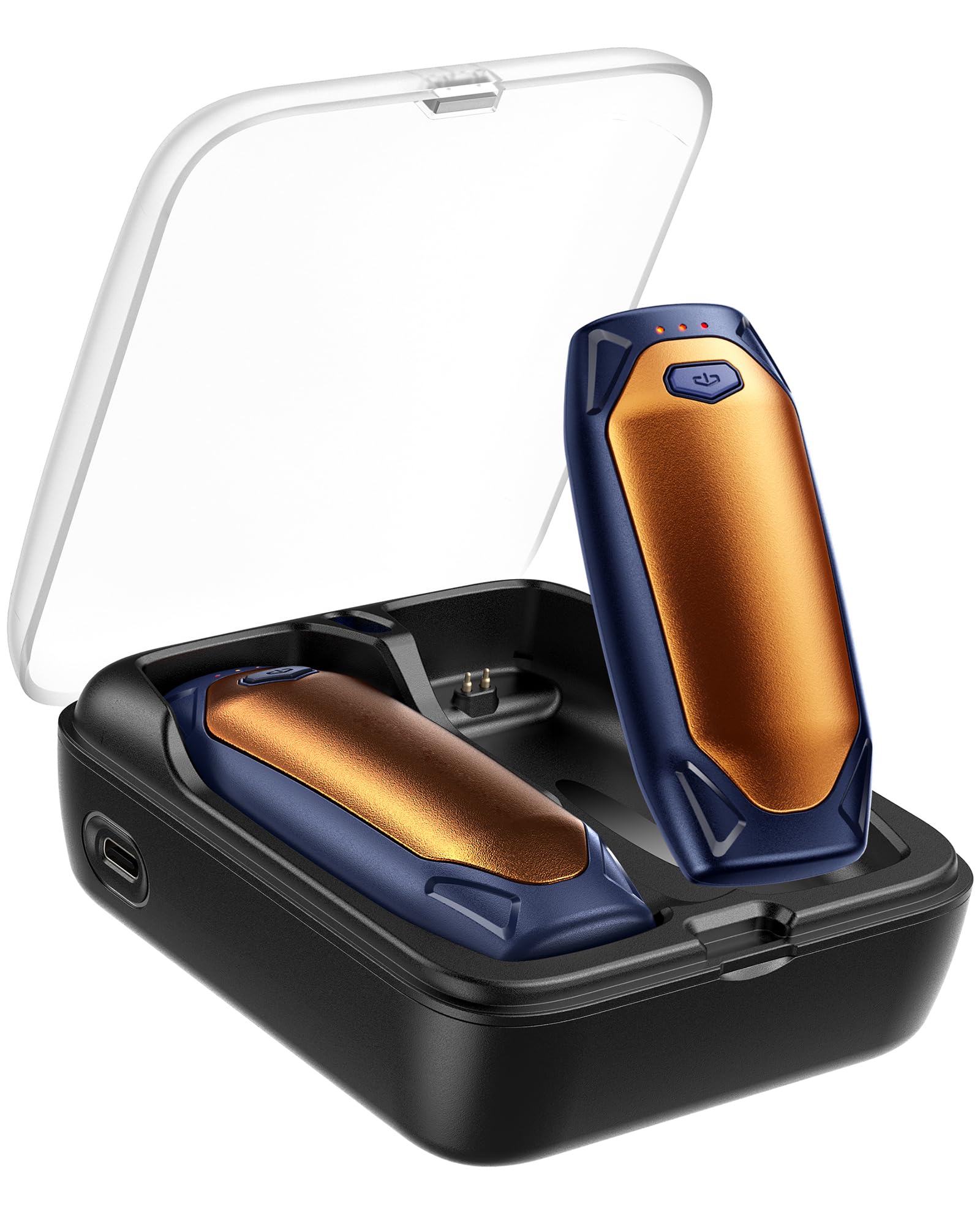 Kesguar Hand Warmers Rechargeable - 2 Pack 14000mAh AI Electric Hand Warmers with Charging Case, Magnetic 2 in 1 Pocket Handwarmers, Portable Heater Gifts for Women/Men/Christmas/Golf/Camping/Hunting Image