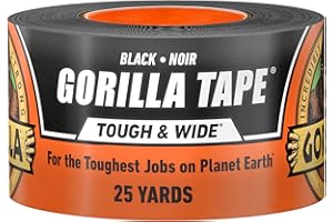 Gorilla Tape Tough & Wide, Black Tape, 2.88" x 25 yd (Pack of 1) - Heavy Duty and Weather Resistant for Indoor or Outdoor