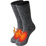 Winter Thermal Socks, Hissox Unisex 2.44 Tog Ultra Thick Warm Insulated Heated Crew Socks for Cold Weather