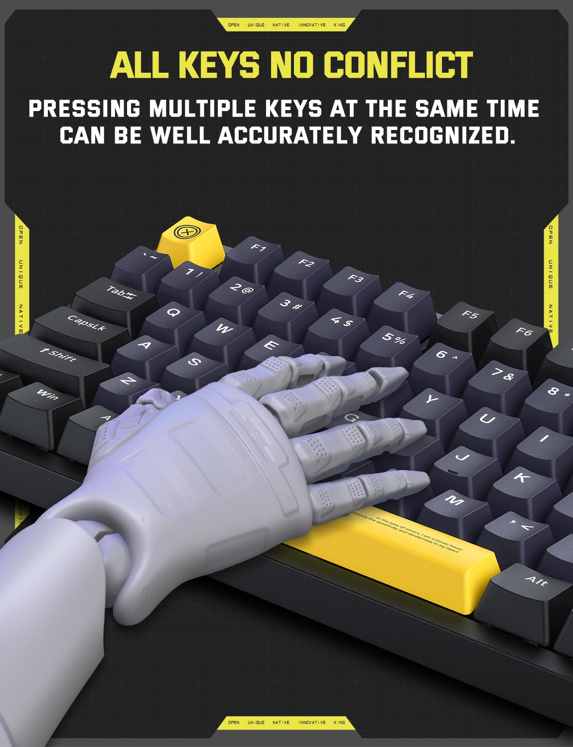 Mechanical Gaming Keyboard with Rainbow RGB Backlit, 98 Keys Design, Soft Tactile Brown Switch, Wired Computer Keyboard for PC/MAC/Laptop/PS4/PS5, Multimedia Keys & Programming