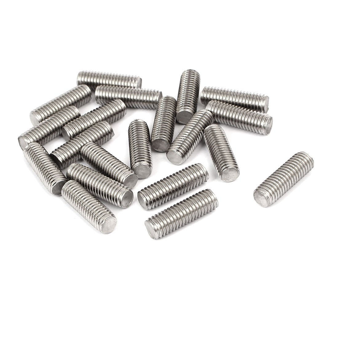 Sourcingmap M8 x 25mm 1.25mm Pitch 304 Stainless Steel Fully Threaded Rods Bar Studs 20 Pcs
