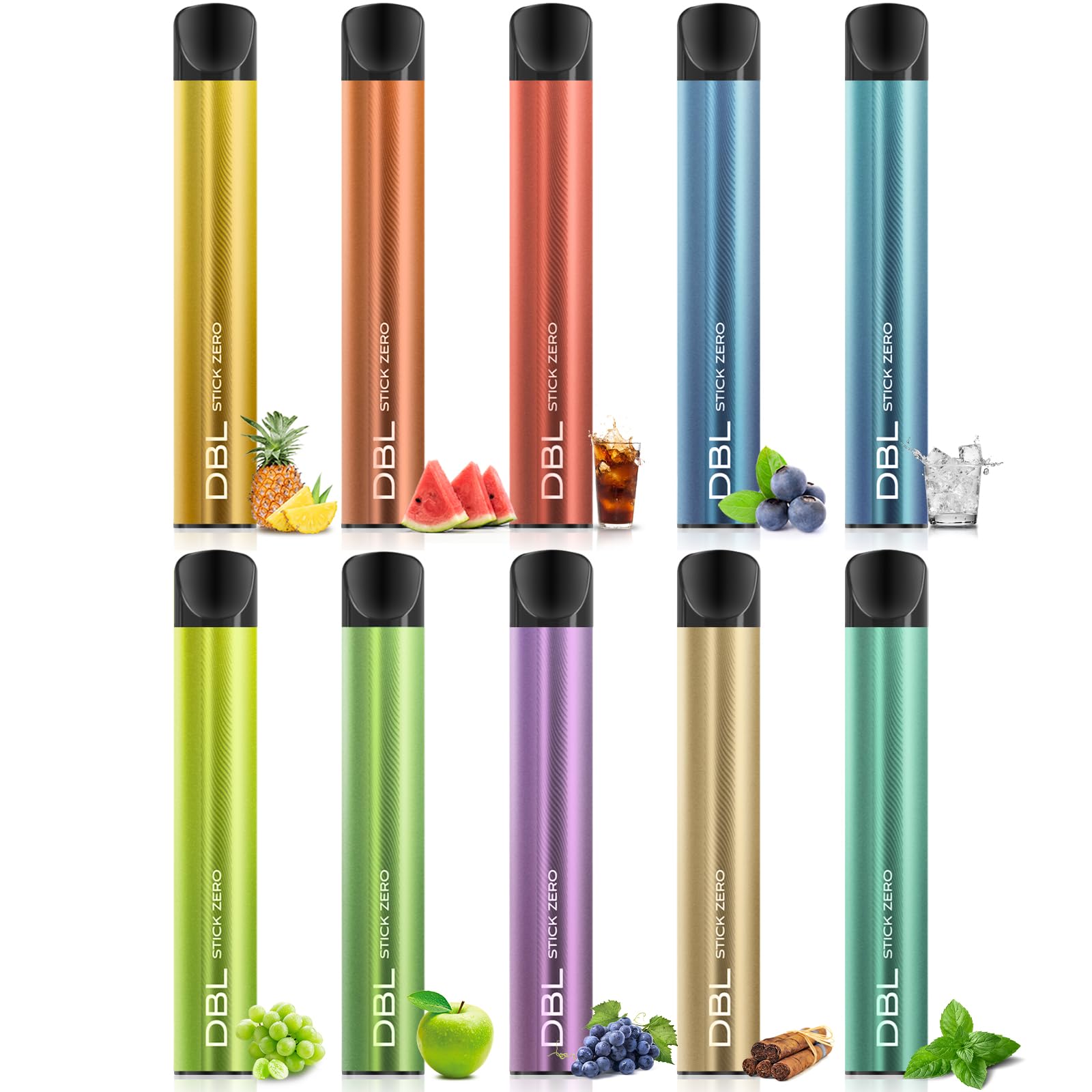 DBL 電子タバコ 使い捨て 持ち運び シーシャ 10本入り 15000回吸引可能 VAPE ベイプ 大容量 禁煙パイポ 爆煙 水蒸気タバコ 禁煙サポート ニコチンなし タールなし STICK ZEROシリーズ の商品画像