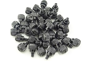 Honbay 50PCS 6#-32x5 M3.5 PC Computer Case Thumbscrews Thumb Screws Black zinc (50)